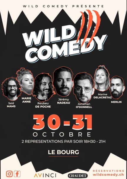 Affiche : WILD COMEDY – Le Bourg Lausanne 2026