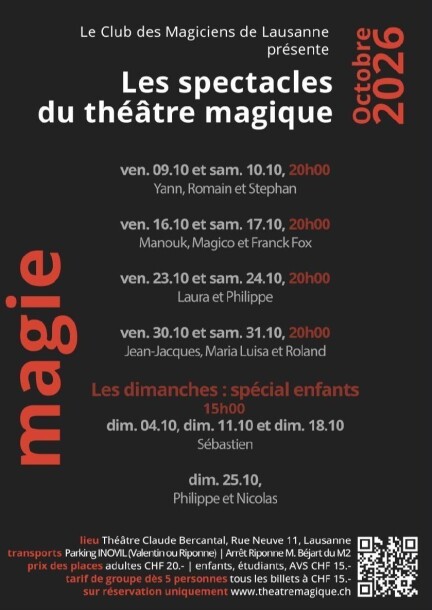 Affiche : Spectacles du Théâtre Magique 2026