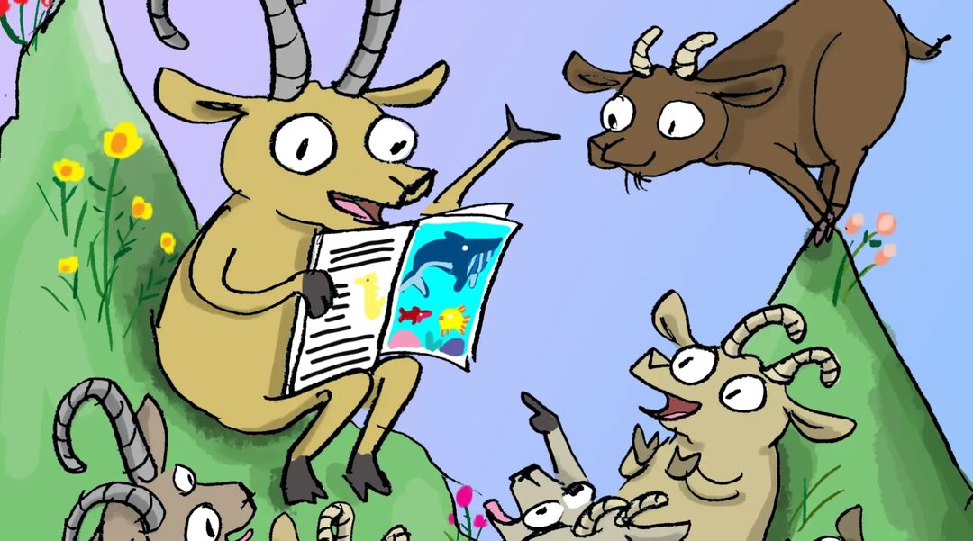 Poster: Les Booketins. It's story time!